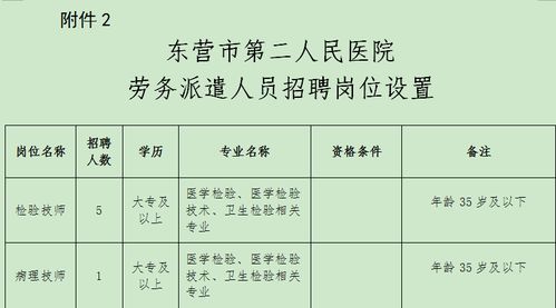 东营市第二人民医院招聘6名劳务派遣人员